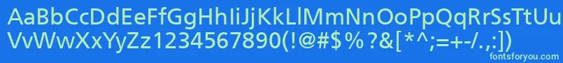 Freesettt Font – Green Fonts on Blue Background