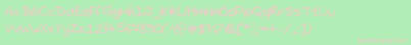 Trystanswritingcorrected-fontti – vaaleanpunaiset fontit vihreällä taustalla