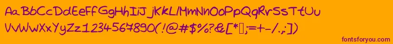 Шрифт Trystanswritingcorrected – фиолетовые шрифты на оранжевом фоне