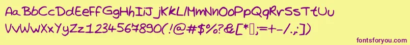 Trystanswritingcorrected Font – Purple Fonts on Yellow Background
