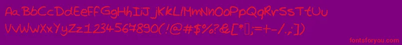 Trystanswritingcorrected-Schriftart – Rote Schriften auf violettem Hintergrund