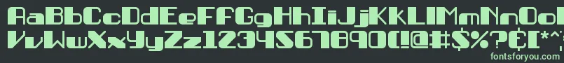 フォントPersuasionBrk – 黒い背景に緑の文字