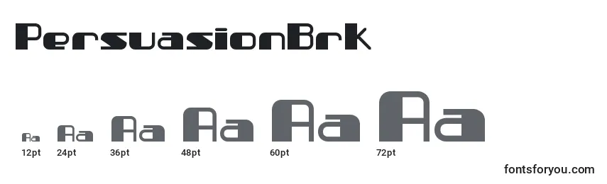 PersuasionBrk Font Sizes