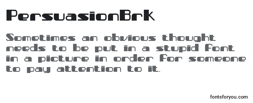 Review of the PersuasionBrk Font