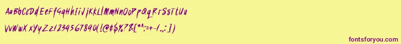 SukroRegular Font – Purple Fonts on Yellow Background