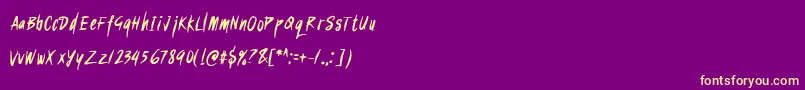 SukroRegular Font – Yellow Fonts on Purple Background