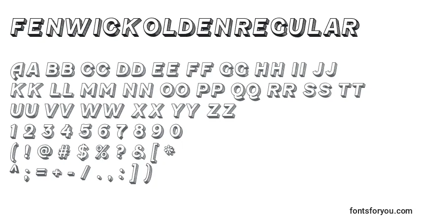 Schriftart FenwickoldenRegular – Alphabet, Zahlen, spezielle Symbole
