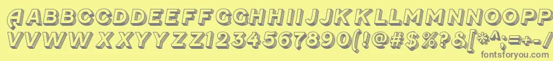 FenwickoldenRegular-fontti – harmaat kirjasimet keltaisella taustalla