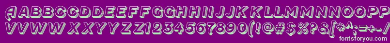 フォントFenwickoldenRegular – 紫の背景に緑のフォント