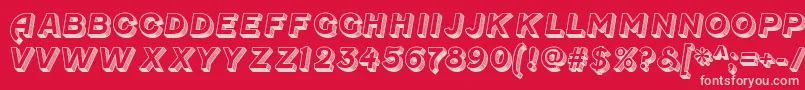 FenwickoldenRegular-Schriftart – Rosa Schriften auf rotem Hintergrund