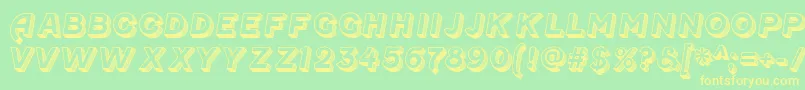 FenwickoldenRegular-Schriftart – Gelbe Schriften auf grünem Hintergrund