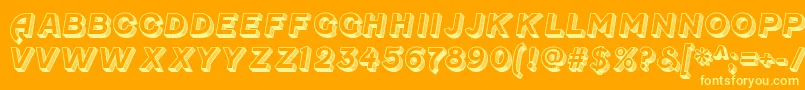 FenwickoldenRegular-Schriftart – Gelbe Schriften auf orangefarbenem Hintergrund