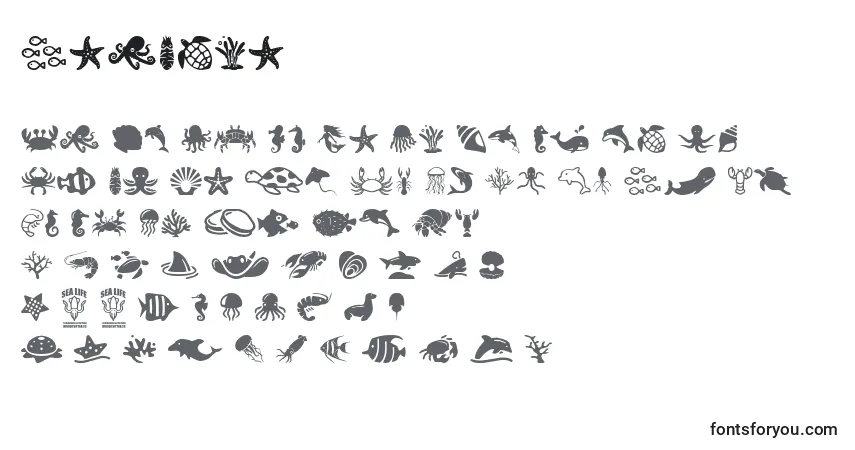 A fonte SeaLife – alfabeto, números, caracteres especiais