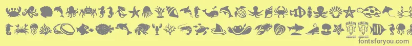 SeaLife Font – Gray Fonts on Yellow Background