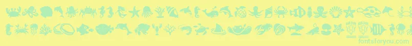 SeaLife Font – Green Fonts on Yellow Background