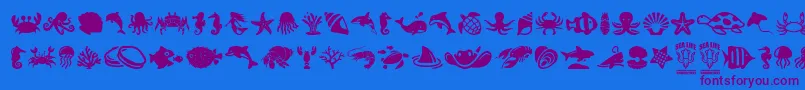 SeaLife Font – Purple Fonts on Blue Background