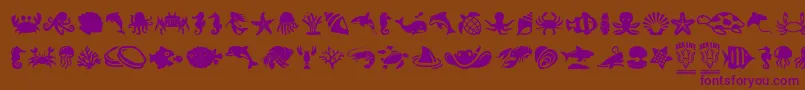 SeaLife Font – Purple Fonts on Brown Background