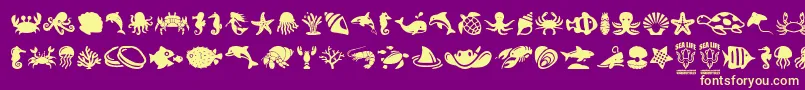 SeaLife Font – Yellow Fonts on Purple Background