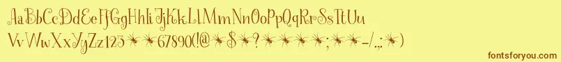 SpinnenkopDemo Font – Brown Fonts on Yellow Background