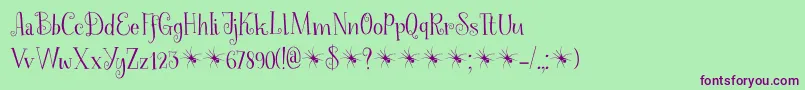 SpinnenkopDemo Font – Purple Fonts on Green Background