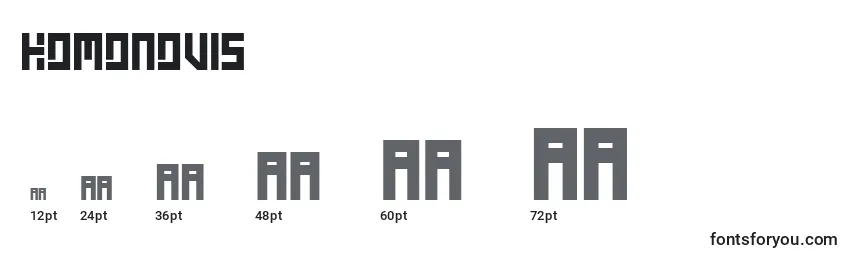 HomoNovis Font Sizes