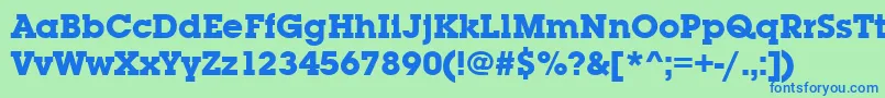 Шрифт LubalingraitcteeBold – синие шрифты на зелёном фоне