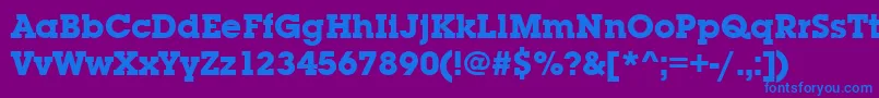 フォントLubalingraitcteeBold – 紫色の背景に青い文字