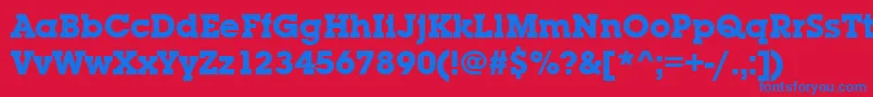 LubalingraitcteeBold Font – Blue Fonts on Red Background