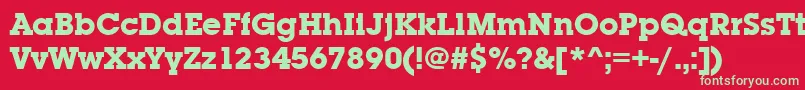 Czcionka LubalingraitcteeBold – zielone czcionki na czerwonym tle