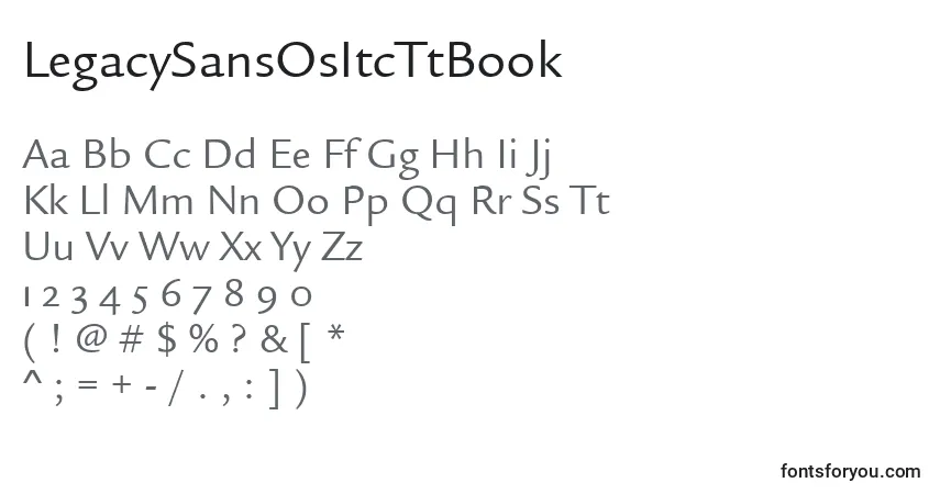 Czcionka LegacySansOsItcTtBook – alfabet, cyfry, specjalne znaki