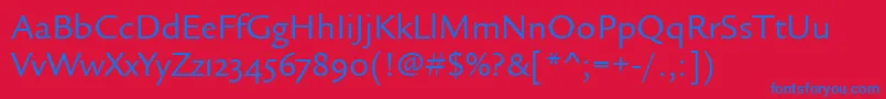 LegacySansOsItcTtBook Font – Blue Fonts on Red Background