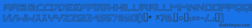 BitingMyNailsOutline Font – Black Fonts on Blue Background