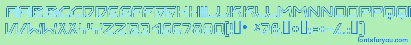 BitingMyNailsOutline Font – Blue Fonts on Green Background