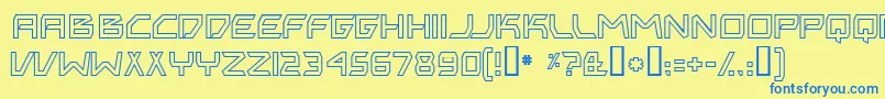 BitingMyNailsOutline Font – Blue Fonts on Yellow Background