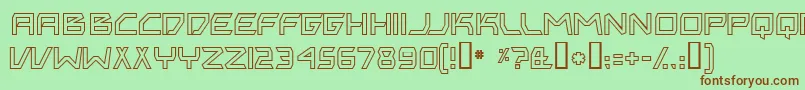 BitingMyNailsOutline Font – Brown Fonts on Green Background