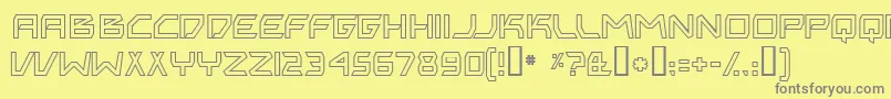 BitingMyNailsOutline Font – Gray Fonts on Yellow Background