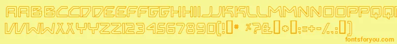 BitingMyNailsOutline Font – Orange Fonts on Yellow Background