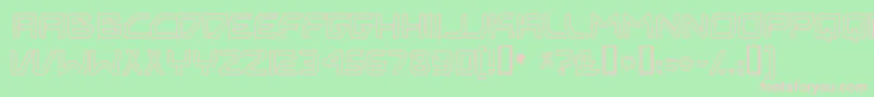 BitingMyNailsOutline Font – Pink Fonts on Green Background