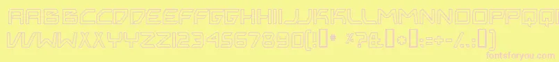 BitingMyNailsOutline Font – Pink Fonts on Yellow Background