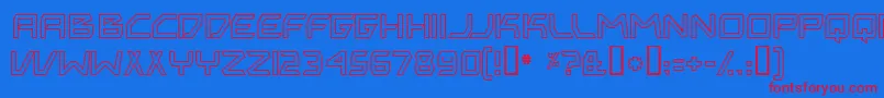 BitingMyNailsOutline Font – Red Fonts on Blue Background