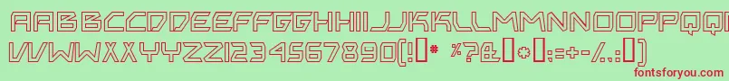 BitingMyNailsOutline Font – Red Fonts on Green Background