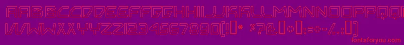 BitingMyNailsOutline Font – Red Fonts on Purple Background