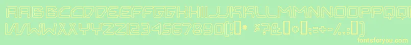 BitingMyNailsOutline Font – Yellow Fonts on Green Background