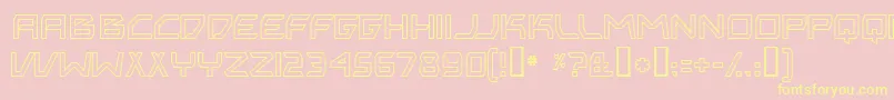 BitingMyNailsOutline-Schriftart – Gelbe Schriften auf rosa Hintergrund