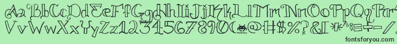 フォントKnuckle.Tatz.Fontvir.Us – 緑の背景に黒い文字
