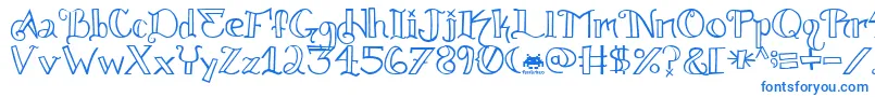 Knuckle.Tatz.Fontvir.Us-Schriftart – Blaue Schriften auf weißem Hintergrund