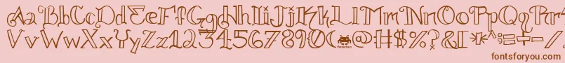 Шрифт Knuckle.Tatz.Fontvir.Us – коричневые шрифты на розовом фоне