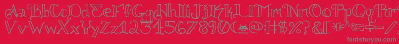 Knuckle.Tatz.Fontvir.Us-Schriftart – Graue Schriften auf rotem Hintergrund