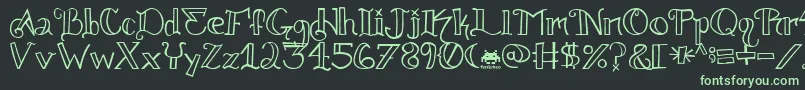 フォントKnuckle.Tatz.Fontvir.Us – 黒い背景に緑の文字