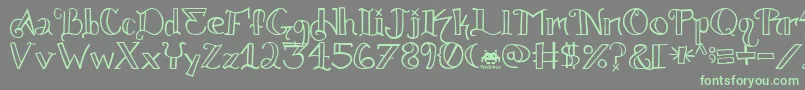 Knuckle.Tatz.Fontvir.Us-Schriftart – Grüne Schriften auf grauem Hintergrund